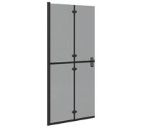 Walk-In Shower Screen Black 90 x 6.5 x 190 cm Aluminium and ESG Safety Glass, Foldable, Frameless with Nano Coating, Splash Guard, Side Wall for Bathroom and Shower