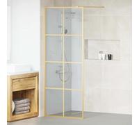 Walk-in Shower Screen Gold 80 x 195 cm Tempered Glass with Nano Coating, Safety Glass ESG, Frameless Splash Guard, Sturdy Profile Frame, Side Wall for Bathroom and Bathtub