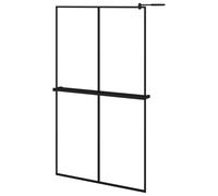 Walk-in Shower Wall Bath Enclosure with Shelf ESG Glass and Aluminium vidaXL