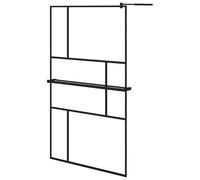 Walk-in Shower Wall Bath Enclosure with Shelf ESG Glass and Aluminium vidaXL