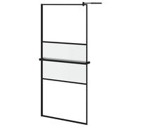(black, 80 x 195 cm/pattern 2) vidaXL Walk-in Shower Wall Bath Enclosure with Shelf ESG Glass and Aluminium