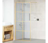Walk-in Shower Wall Black 80x195cm Tempered Glass 5mm Aluminium Frame Adjustable