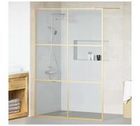 Walk-in Shower Wall Black Tempered Glass 80x195 cm 5mm Adjustable with 100cm Bar