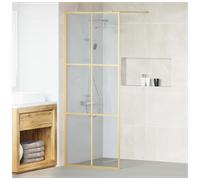 Walk-in Shower Wall Black Tempered Glass 80x195 cm 5mm Frame Adjustable Incl Bar