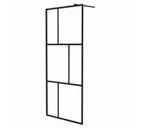 Vidaxl Walk-In Shower Wall With Tempered Glass Black 90X195 Cm