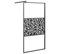 Vidaxl Walk-in Shower Wall With Half Frosted Esg Glass 100X195 Cm, Silver