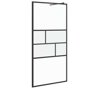 vidaXL Walk-in Shower Wall Black 100 x 195 x 0.5 cm