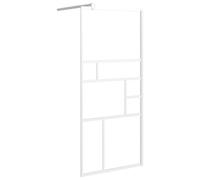 Walk-in Shower Wall with Glass Shower Screen Black/White Multi Sizes vidaXL