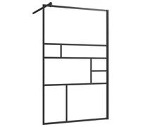 Walk-in Shower Wall with Glass Shower Screen Black/White Multi Sizes vidaXL