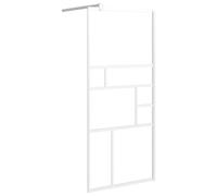 Walk-in Shower Wall with Glass Shower Screen Black/White Multi Sizes vidaXL