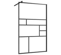 Walk-in Shower Wall with Glass Shower Screen Black/White Multi Sizes vidaXL