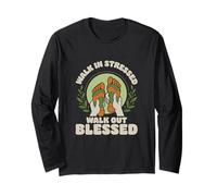 Walk in Stressed Walk Out Blessed Reflexology Reflexologist Long Sleeve T-Shirt