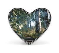 Walk in The Bog Heart Badge Pin Metal Reel Pins Memorial Brooch Button Lapel Pins for Backpack Wedding