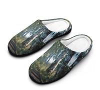 Walk in The Bog Men's Cotton Slippers Soft Cotton-Lining Warm Home Shoes Non-Slip Washable 9-10（42-43）
