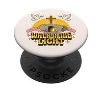 Walk In The Light Retro Vintage Cartoon Empty Tomb John 1:7 PopSockets Adhesive PopGrip