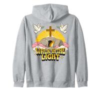 Walk In The Light Retro Vintage Cartoon Empty Tomb John 1:7 Zip Hoodie