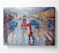 Walk In The Rain Canvas Print Wall Art - Medium 20 X 32 Inches