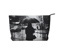 Walk in The Rain Corduroy Makeup Bag Travel Organizer Bag Cosmetic Bag Large Wide-Open Pouch