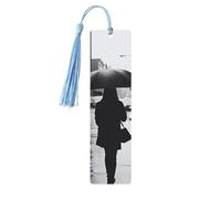 Walk in The Rain Wooden Bookmark Book Lovers Tassels Crafts Accessories Reading Book Club Party