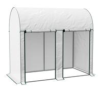 Walk In Tomato Greenhouse Polytunnel Steel Frame Garden Grow House 2 Door White
