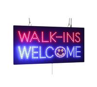 Walk-ins Welcome Sign, TOPKING Signage, LED Neon Open, Store, Window, Shop, Business, Display, Grand Opening Gift