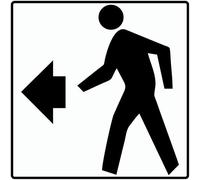 Walk Left For Wayfinding Square/Round Metal Sign 12x12 inch