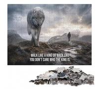 Walk Like A King Wolf Wooden Jigsaw Puzzle, Adults, 1000 Pieces | Adult Jigsaw Puzzle - screen-free home activity on weekends.