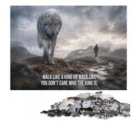 Walk Like A King Wolf Wooden Jigsaw Puzzle, Adults, 300 Pieces | For home use: Jigsaw Puzzle for Adults: screen-free family activity, hands-on indoor leisure.