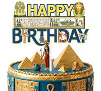 Walk Like an Egyptian! Ancient Egypt Cake Topper - History Archaeologist Birthday Decorations - Pharaoh Mummy Theme Cake Picks