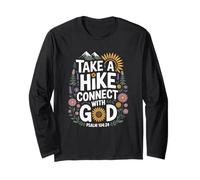 Walk Love Faith Christian Hiking Outdoor Scripture Design Long Sleeve T-Shirt