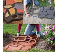 Walk Maker, Pathmate Stone Moldings Paving Pavement Concrete Molds Stepping Stone Paver Walk Way Mold for Patio, Lawn & Garden(Big Size:16.9 x 16.9 x 1.6 inch)