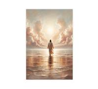 Walk of Christ, Christian Poster, Jesus Walking on Water Art, Jesus Wall Art, Bible Wall Decor 08x12inch(20x30cm)