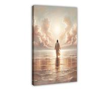 Walk of Christ, Christian Poster, Jesus Walking on Water Art, Jesus Wall Art, Bible Wall Decor 12x18inch(30x45cm)