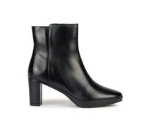 Walk Pleasure Ankle Boots in Leather with Heel and Zip Fastening Black