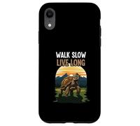 Walk Slow Live Long Tortoise Turtle Nature Outdoor Lover Case for iPhone XR
