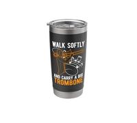Walk Softly and Carry A Big Trombone Marching Band Trombone Stainless Steel Insulated Tumbler