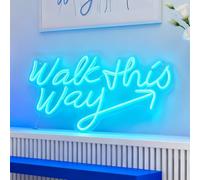 Walk this Way LED Neon Sign- USB Powered Wall Table Decor for Party Entryway Dorm Festivals Night Markets, Decorative Neon Light, 16.1x10.6 In