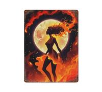 Walk through The Fire Camper Accessories Decor Metal Tin Sign for Game Rooms Flag Decorations Sign Plaques 15.7"x11.8"