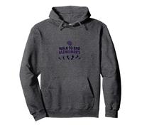Walk to End Alzheimer's Awareness Charity Event Support Pullover Hoodie, Adult Unisex, Dark Heather Grey, XXL