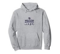 Walk to End Alzheimer's Awareness Charity Event Support Pullover Hoodie, Adult Unisex, Heather Grey, XL