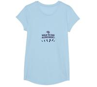 Walk to End Alzheimer's Awareness Charity Event Support T-Shirt, Girls, Baby Blue, Medium