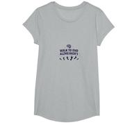 Walk to End Alzheimer's Awareness Charity Event Support T-Shirt, Girls, Heather Grey, XS