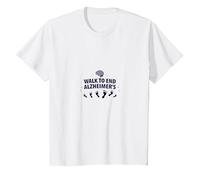 Walk to End Alzheimer's Awareness Charity Event Support T-Shirt, Kids, White, 10 Years