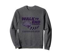 Walk to End Alzheimers Awareness Fundraiser Support Sweatshirt, Adult Unisex, Dark Heather Grey, S