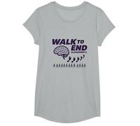 Walk to End Alzheimers Awareness Fundraiser Support T-Shirt, Girls, Heather Grey, Medium