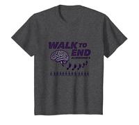 Walk to End Alzheimers Awareness Fundraiser Support T-Shirt, Kids, Dark Heather Grey, 2 Years