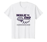 Walk to End Alzheimers Awareness Fundraiser Support T-Shirt, Kids, White, 4 Years