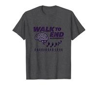 Walk to End Alzheimers Awareness Fundraiser Support T-Shirt, Men, Dark Heather Grey, S