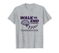 Walk to End Alzheimers Awareness Fundraiser Support T-Shirt, Men, Heather Grey, 5XL