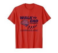 Walk to End Alzheimers Awareness Fundraiser Support T-Shirt, Men, Red, L